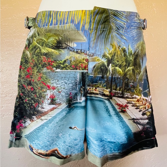 SOLD! ORLEBAR BROWN NWT Riviera Poolside Print Board Short SWIM Trunks & Bag 28 - Picture 5 of 16